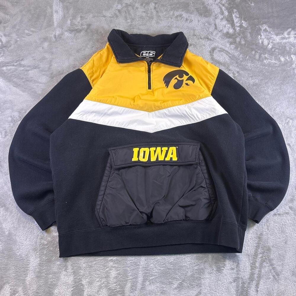 Franchise Club Iowa Hawkeyes Beta Anorak Jacket Men’s Black E5 Quarter Zip